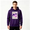 Men's Anime Printed Pullover Hoodie Casual Long Sleeve Comfy Sweatshirt with Purple Magic Ball Pattern
