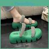 Trendy Women's Summer Slide Sandals In Orange White Green And Black With Stylish Rhinestones And Thick Sole Design Perfect For Casual Outings And