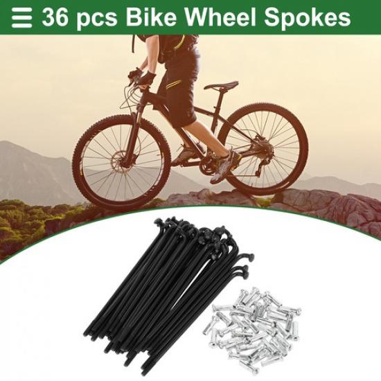 1 Комплект 14G 80мм Длина Велосипедные Спицы Ниппели Углеродистая Сталь Черный Универсальный