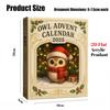 Owl Advent Calendar 2025, 24 Days Christmas Countdown with 24 Mini Figurines, 2D Flat Acrylic Ornament Set for Holiday Decoration,