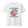 Life Isn't As Rough When Brain Is Smooth Shirt Meme T Shirts Tee Funny Vintage Washed Breathable Graphic Designer Clothes