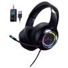 wired usb 7.1 surround sound gaming headset - cool black