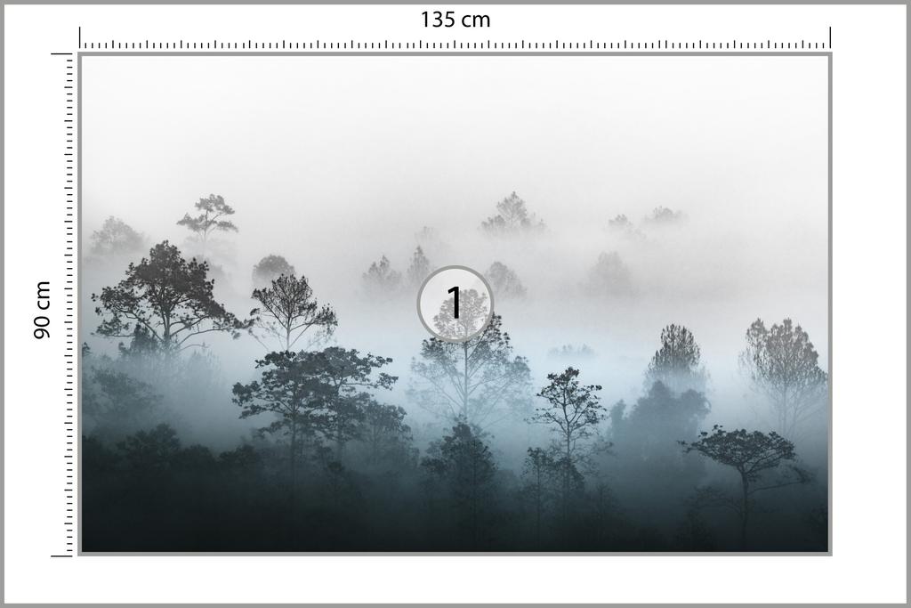 Fotomural Floresta na Neblina Não Tecido 135x90