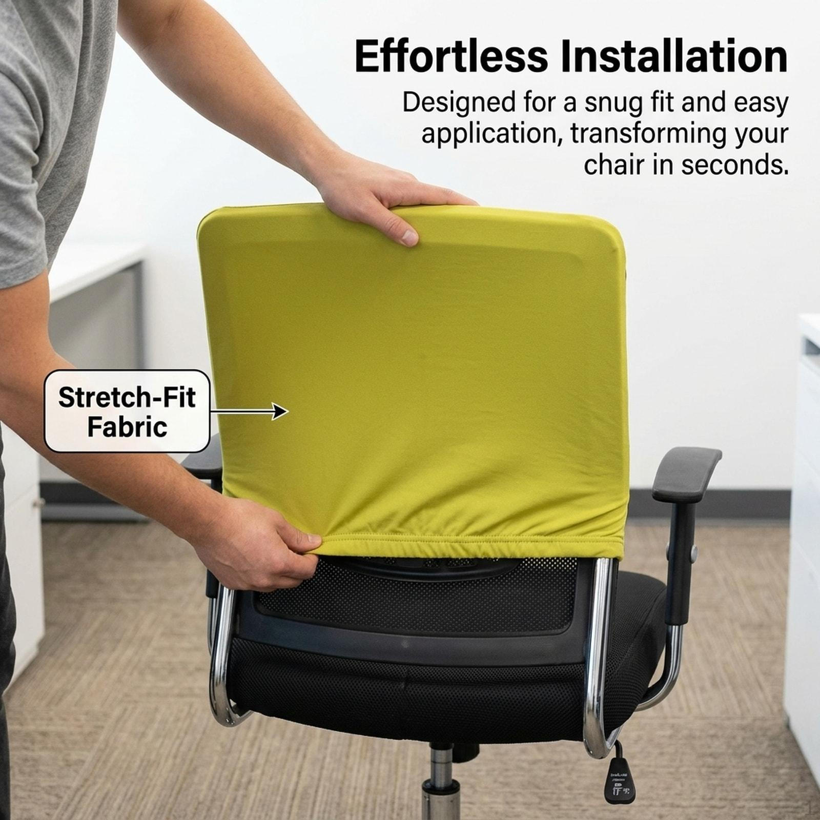 

Backrest Cover for Office Chairs, Elastic, Stylish And Stretchable Chair to Protect Study, Yellow 28cmx48cm