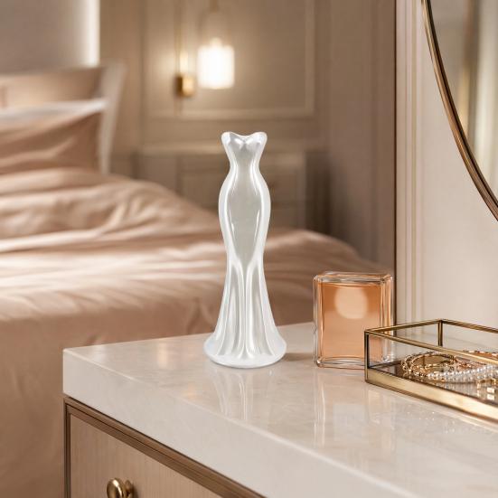 Elegante Kleiderförmige Vase, 3D-gedruckter minimalistischer Blumenhalter, Moderne dekorative Knospenvase für Wohnzimmer, Eingangsbereich, Schminktisch, Heimdekoration