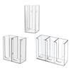 Acrylic 3 Compartment Cup and Lid Holder, Clear Disposable Coffee Cup Straw Dispenser Organizer Kitchen Living Room Storage Box
