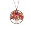 Ancient Red Copper Winding Natural Stone Crystal Tree Of Life Necklace Colorful Stone Necklace Jewelry N105