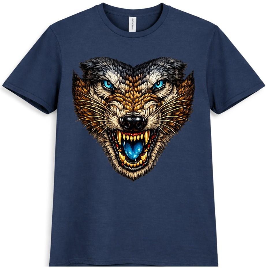 Wolf Head T Shirt Fierce Wild Animal Predator Gothic Graphic Tee Unisexs Unisexs