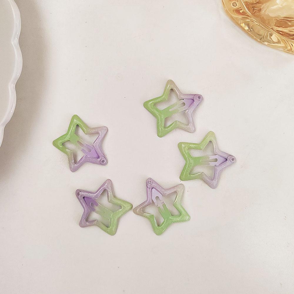 5pc Cute Korean Colorful Star BB Hair Clips Hairpin for Kids Girls Child Crab Headband for Hair Accessories Headwear Ornament