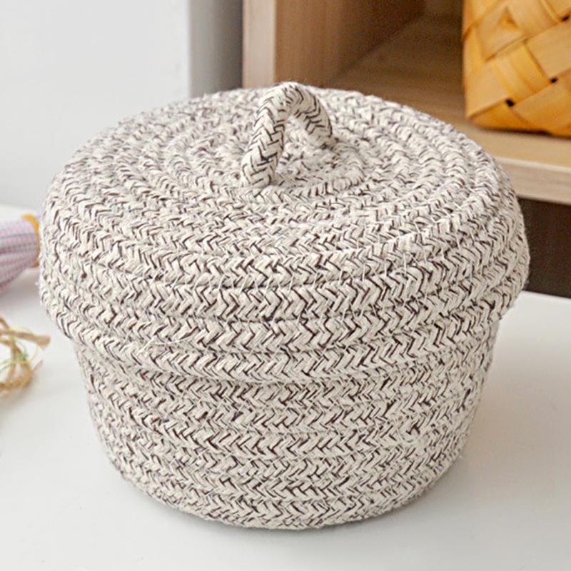 1 шт. Высококачественный настольный органайзер ручной работы своими руками, простая плетеная корзина для хранения с крышкой