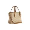 New COACH Mollie Coated Canvas With Smooth Leather Tote Bag, Shopping Bag, Shoulder Bag, Handbag Medium Size Women's Khaki C4250-IMNLJ