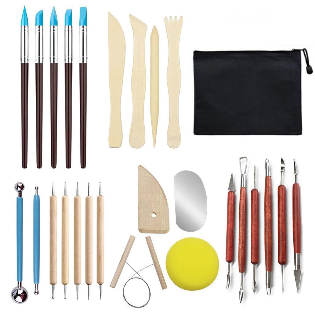 Ensemble d'outils de modelage en argile de poterie en cinq pièces pour sculpture DIY