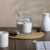 123Arts Glass Sugar Bowl Spice Jar with Lid and Stainless Steel Spoon Spoon