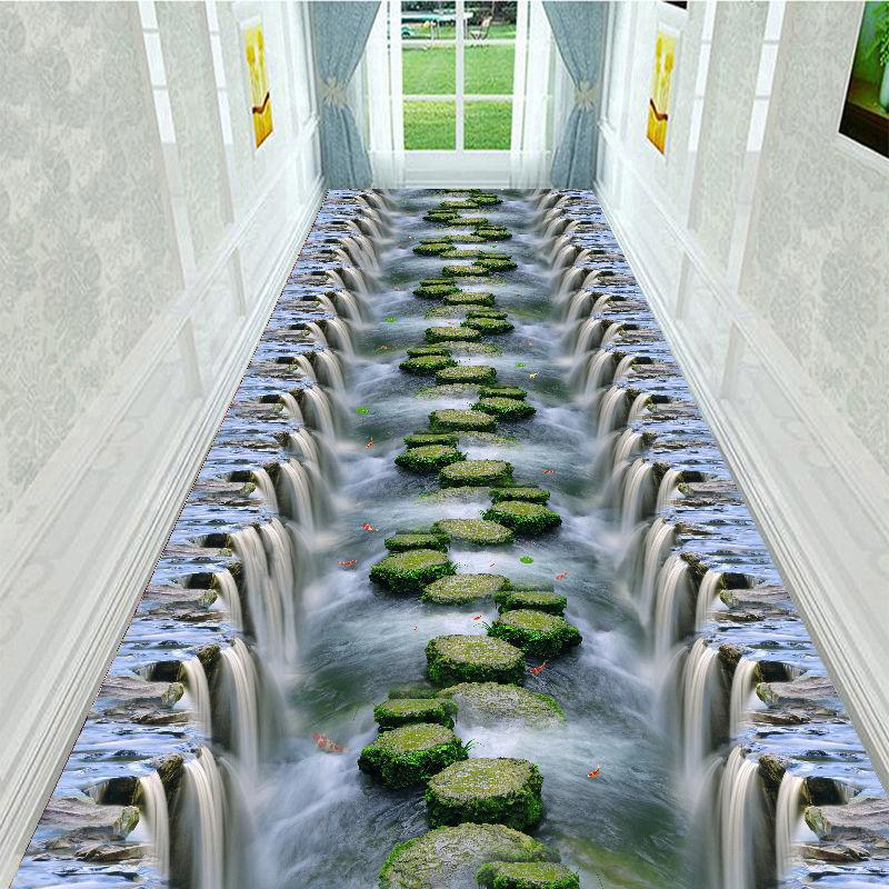 

Коврик для беговой дорожки с узором мощеной дороги, ковер с принтом травы. Комфортный коврик для прохода. Моющийся коврик для йоги, для гостиной. Прохода. Кухня. Офисный декор. Домашний декор. Прихожая. 80*400CM