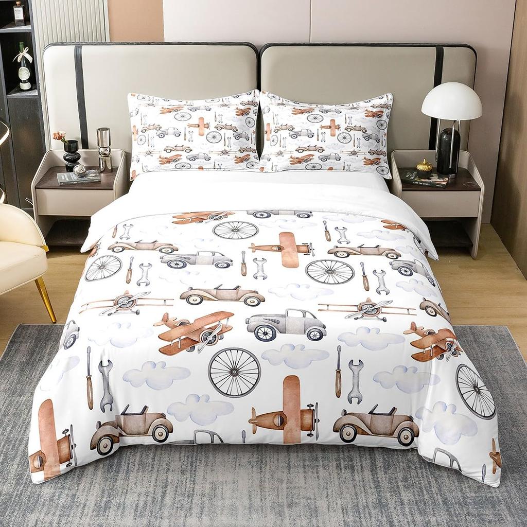 Cartoon Cars Duvet Cover Queen King Size Colorful Car Comforter Covers For Teens Adults 1 Quilt Cover 2 Pillowcases No Comforter