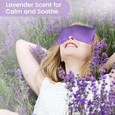 Lavendel Augenkissen für Yoga Entspannung Schlafen Mikrowellengeeignete Beschwerte Maske für Trockene Augen Heiße & Kalte Kompresse mit Aromatherapie