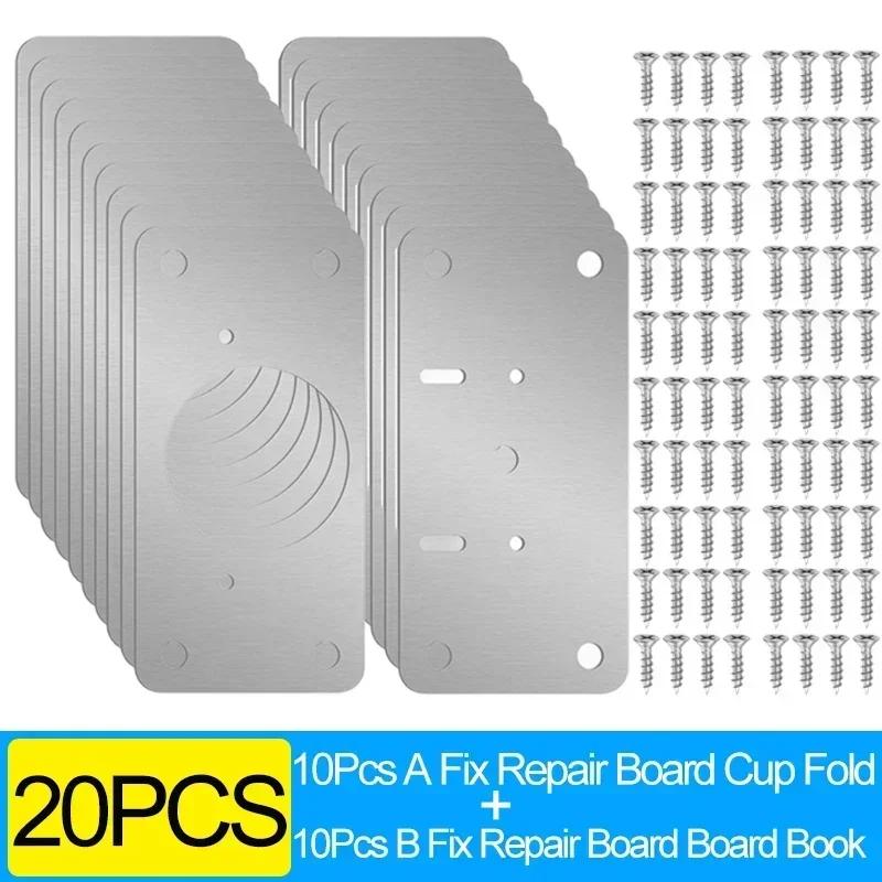 Cabinet Hinge Repair Plate Kit Kitchen Cupboard Door Hinge Mounting Plate With Holes For Cabinet Furniture Hardware Accessories