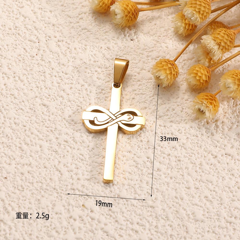 Europe and the United States hot-selling stainless steel cross collection pendant slightly inlaid zircon personality retro versatile