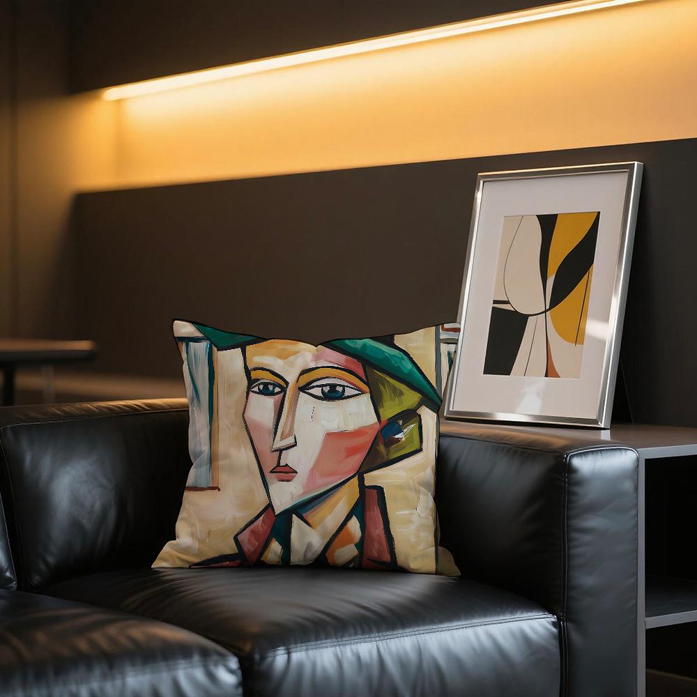 Art Pablo Picasso Cubism Abstract Cushion Cover Comfortable and Soft Bedding Skin Friendly Leisure Sofa Car Office Pillowcase