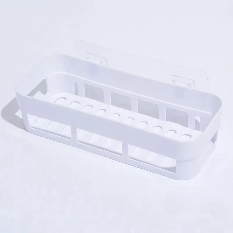 Shower Caddy Plastic Drain Rack Multi Wall-Mounted Purpose Bathroom Storage Shelf Self-Adhesive Shower Organizer Supplies