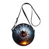 Spider Print Round Shoulder Bag Casual Messenger Bag for Woman Best Gifts 2D Flat Casual Daily Crossbody Bag
