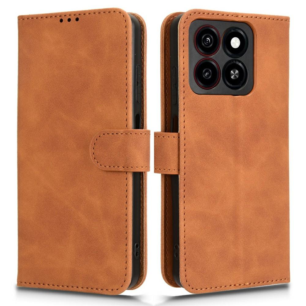 For ZTE Blade A35/A55 Leather Case Skin-Feel Anti-Drop Wallet Flip Phone Cover