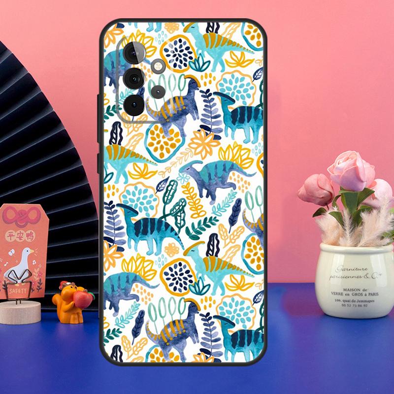 Cute Dino Dinosaur Case For Samsung Galaxy A54 A34 A24 A14 A73 A53 A33 A23 A13 A52 A32 A22 A12 A51 A71 Cover
