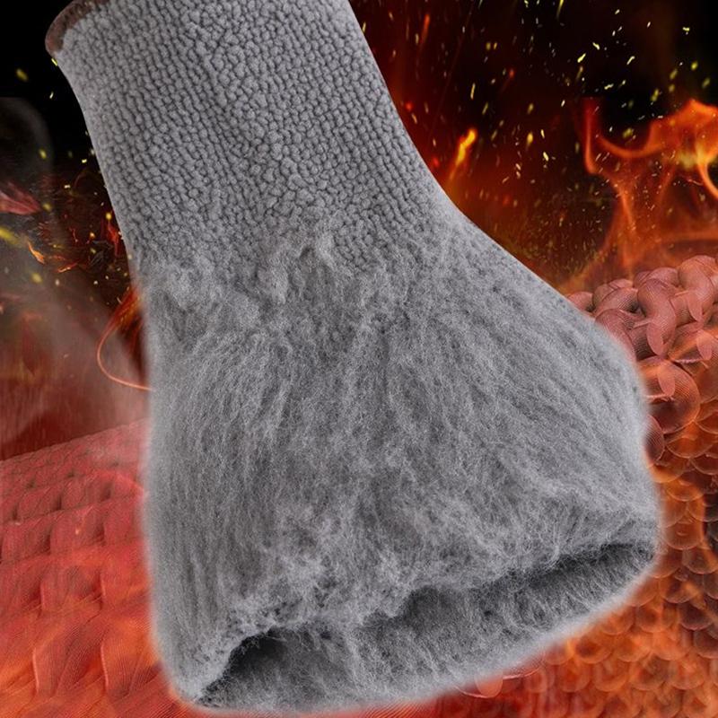 Vinterfortykkede og fløyelsbelagte dekkgummi Slitebestandige Anti-skli Byggeplass Arbeidsvernhansker Byggehansker