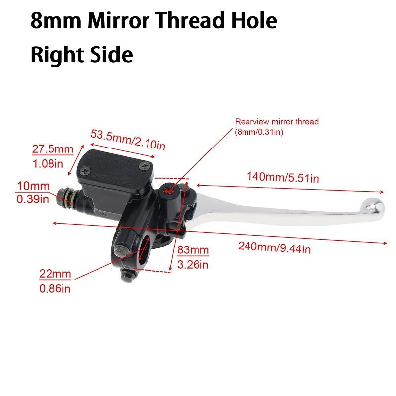 22MM M8 / M10 Motorcycle Upper Front Brake Clutch Master Cylinder CNC Clutch Pump Reservoir Pump Lever Left Right Fit for HondaGood Product
