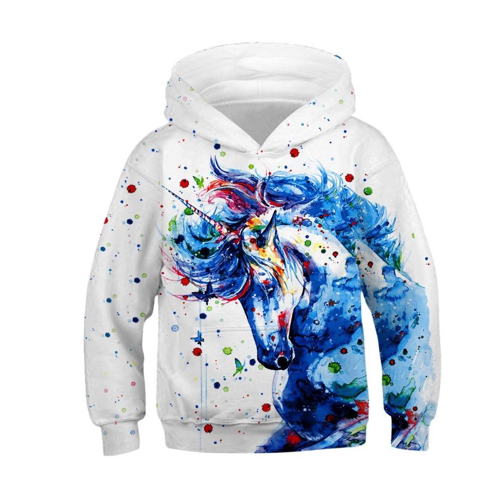 

Children s Animal Horse 3D Digital Printed Boys Personalized Fashion Hoodie Sweatshirt 110