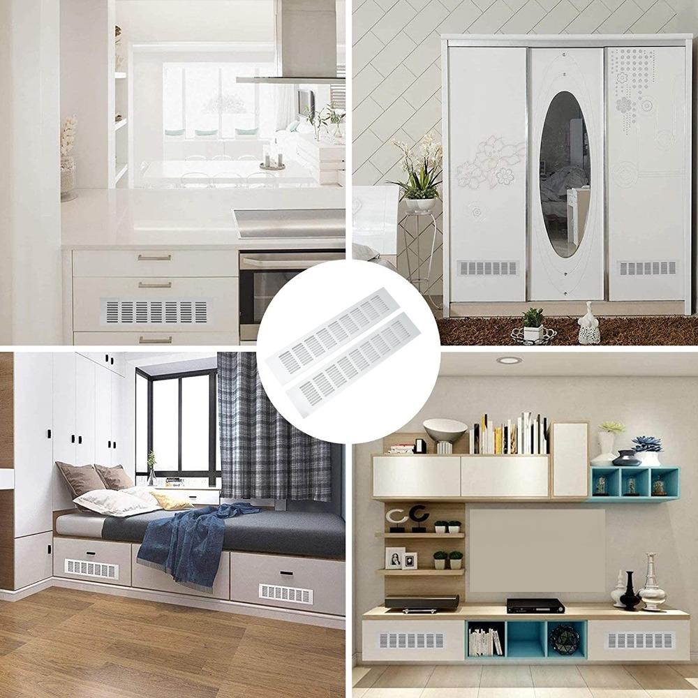 2 Pcs Set Multiple sizes Air Vent Aluminium Alloy Rectangular Ventilation Grille White Color Metal Louvered