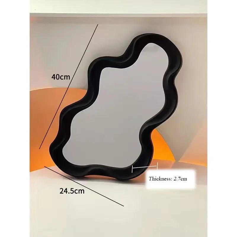Irregular Waterproof Makeup Mirror, Cloud-shaped Vanity Mirror, Bathroom Wall-mounted & Tabletop Dual-use, Decorative Mirror