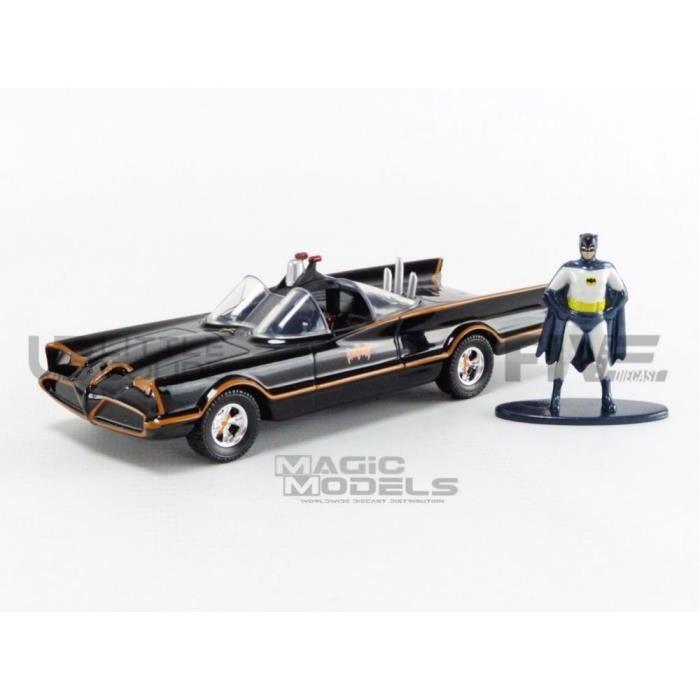 Voiture Miniature De Collection - JADA TOYS - BATMOBILE 1966 - Avec Figurine - Noir/Rouge - 1/32