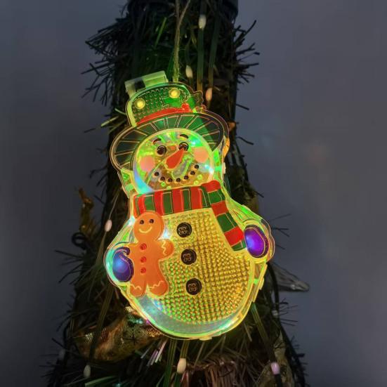 Battery Powered LED Festival Lights Light Up Christmas Ornament, Lighted Santa Bell Sock Creative Tree Hanging Decor House Decoration for Tree,
