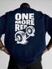 Mens TShirt Vintage Funny Gym Workout ONE MORE REP Weightlifting Women Streetwear Cotton Oversized Tees Short Sleeve Loose Top