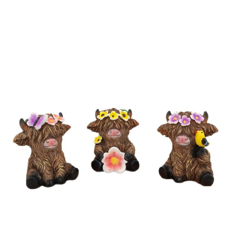 Highland Cow Series Resin Ornaments - Creative Home & Garden Decor