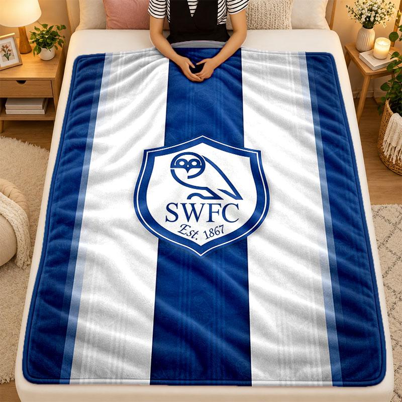 Flannel BlanketSheffield Wednesday Warm Soft Throw Blanket for Indoor Sofa Bed Living Room Use