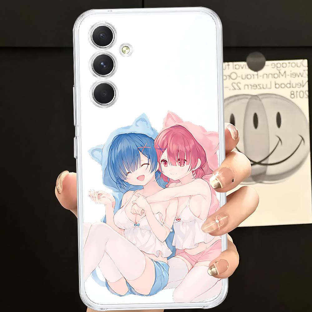 Anime RE ZERO Ram Rem Phone Case For Samsung Galaxy S21 S22 S23 S24 S25ULTRA FE Ultra Plus5G A52S Transparent Cover