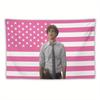 Pink American Flag Tapestry Wall Hanging for College Dorm Bedroom Living Room Office Party Decor