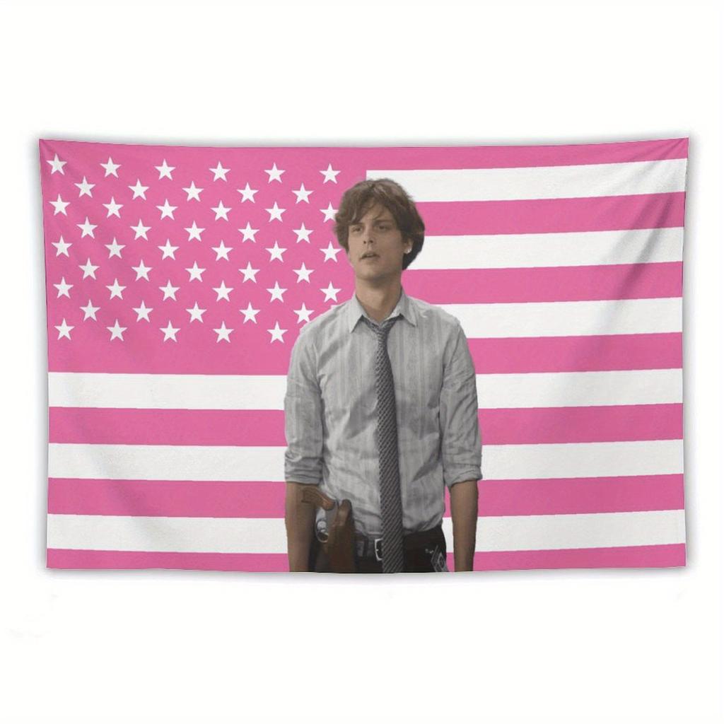 Pink American Flag Tapestry Wall Hanging for College Dorm Bedroom Living Room Office Party Decor