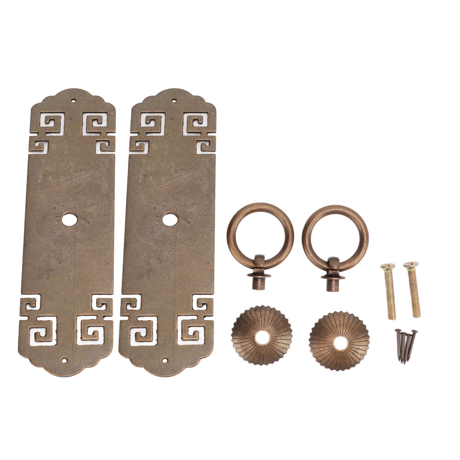 

2 комплекта китайских латунных мебельных ручек, узор на удачу, ретро, вертикальные, античная бронза, полоска-ручка для шкафа