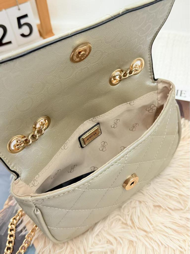 European & American 2025 Glossy Diamond Lattice Women's Fragrant Style Crossbody Chain Bag - Fashionable, Versatile, and Stylish