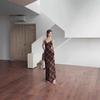 European and American spring new fashion retro plaid pure desire celebrity temperament slim suspender dress women