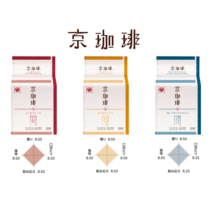 Ogawa Coffee Kyoto Coffee Koumi Blend Drip Coffee, 50g (5 Cups) X 3 Packs