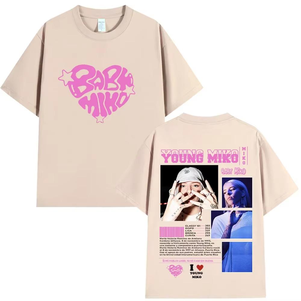 Young Miko Baby Miko T Shirt Men Women Clothing Hip Hop Oversized Short Sleeve Female T-shirt Casual Cotton T-shirt Tops