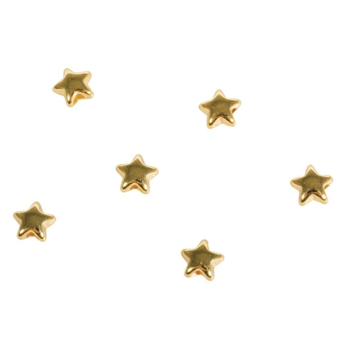 Mini-pearls - RAYHER - Star - 6 Pieces - Metal - Diameter 0.5 Cm - Gold Color