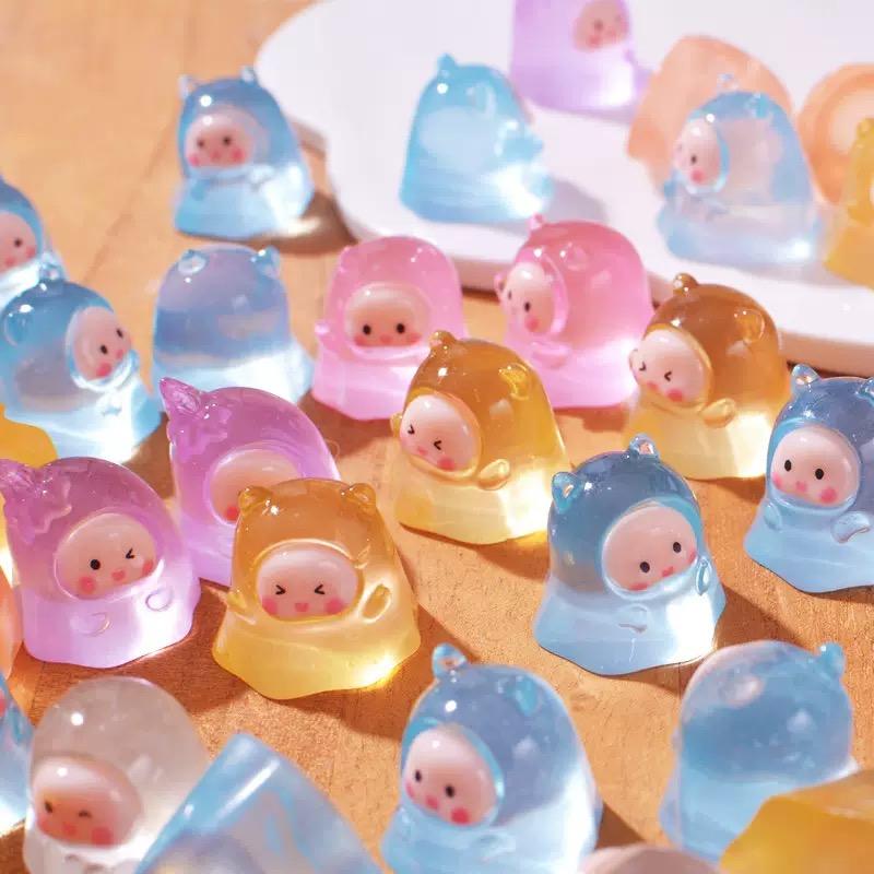 24pcs Mini Ghost Halloween Figures Resin Miniature Animals for Garden Decoration Dollhouse Micro Landscape