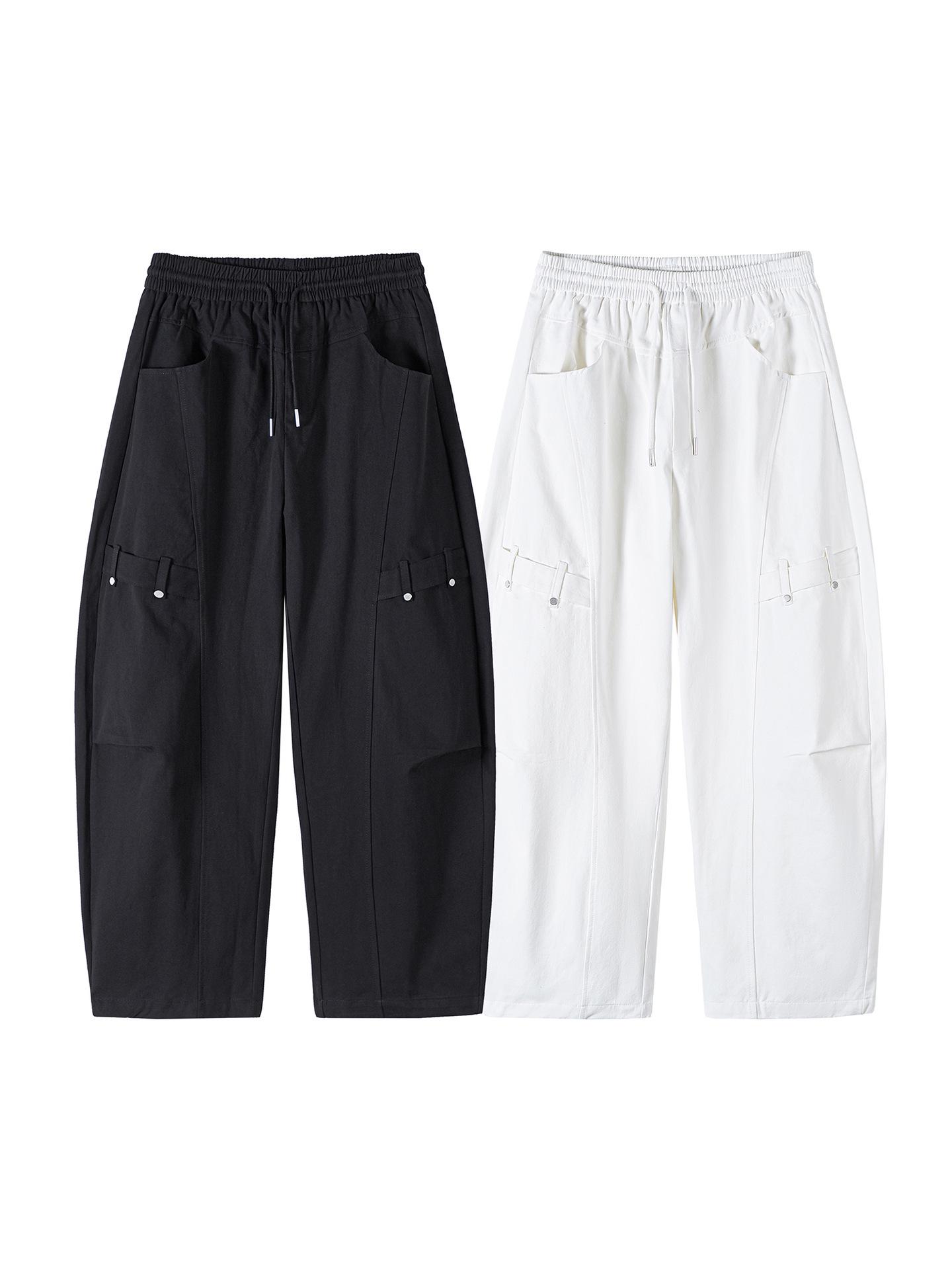 

KYSK3346 Американский дизайн Повседневные Свободные Брюки карго с широкими штанинами 2025 3XL белый