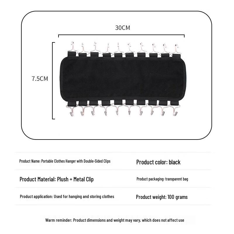 WEZHO Portable Foldable Travel Clothes Drying Clips with Velcro