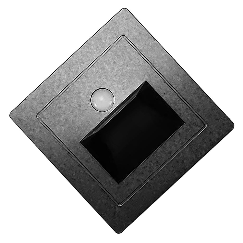 Motion Sensor Stair Light ABS Recessed LED Solar Stair Lights for Decks Steps Fence Patio Yard Pathway Black Sensor